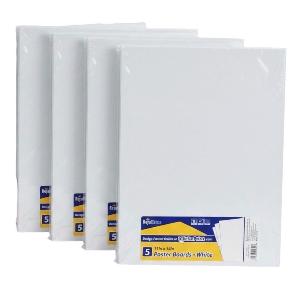 Lot of 4 RoyalBrites White Poster Board 5 Pack Each 11" x 14" Total 20 Boards